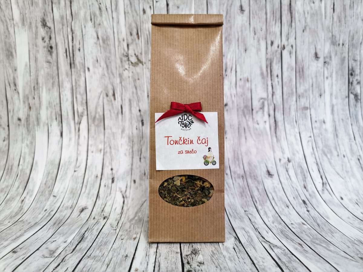 Tončkin čaj za srečo - zeliščni čaj, sestavine: melisa, timijan,